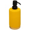 Distributeur de savon jaune et bambou - 7x18cm