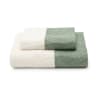 Set di asciugamani viso e ospite in cotone panna verde 110x60cm