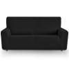 Funda de sofá elástica adaptable negro 130 - 180 cm