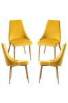 Pack 4 sillas color amarillo en terciopelo