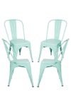 Pack 4 sillas color verde menta en acero reforzado