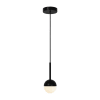 Lámpara colgante para techos color negro y bola de cristal blanco