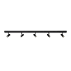 Regleta de techo lineal negro minimalista LED con 5 puntos de luz