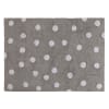 Tappeto lavabile con stelle bianche in cotone grigio 120x160