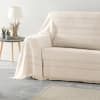 Pack 2 unidades plaids multiusos sofa cama camel beige 230x260 cm