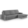 Protector cubre sofá chaiselongue derecha 240 cm gris oscuro