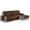 Protector cubre sofá chaiselongue derecha 240 cm marrón