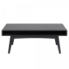Table basse rectangulaire en bois 130x70cm avec niche noir
