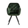 Chaise moderne en velours matelassé vert