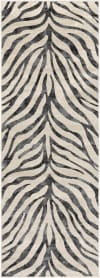 Boho Flurteppich Zebramuster Grau/Beige 80x220