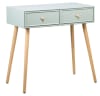 Console 2 tiroirs en bois vert menthe