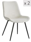 Set 2 sillas escandinavas con patas de acero beige