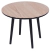Table d'appoint en bois massif coloris noir et naturel