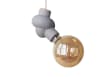 Lámpara colgante de hormigón y madera cordón blanco bombilla Edison
