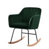 Fauteuil en velours vert rocking chair