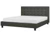 Letto matrimoniale tessuto grigio scuro 180x200 cm LA