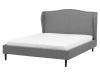 Letto matrimoniale in tessuto grigio 160x200cm