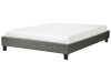 Letto imbottito grigio con rete a doghe 140 x 200 cm