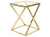 Table appoint doré avec plateau en verre