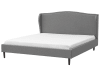 Letto matrimoniale in tessuto grigio 180x200cm