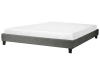 Letto imbottito grigio con rete a doghe 180 x 200 cm