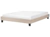 Letto imbottito beige con rete a doghe 160 x 200 cm