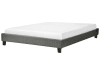 Letto imbottito grigio con rete a doghe 160 x 200 cm