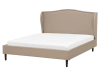 Letto matrimoniale in tessuto beige 160x200cm