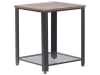 Table appoint bois foncé et noire 45 x 45 cm