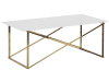 Table basse blanche structure dorée