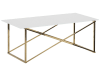 Table basse verre de sécurité blanc doré