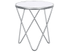 Tavolino vetro bianco/argento ⌀ 50 cm II