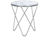 Tavolino effetto marmo bianco e argento ⌀ 50 cm II
