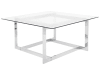 Tavolino in vetro argento 80 x 80 cm
