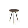 Tavolino in color noce scuro con gambe in nero/oro