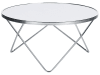 Tavolino da caffè vetro bianco e argento ⌀ 80 cm II