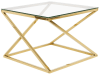 Table appoint dorée avec plateau en verre