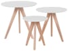 Set di 3 tavolini legno bianco
