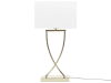 Lámpara de mesa de metal blanco dorado 62 cm
