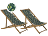Set di 2 sedie a sdraio in legno acacia chiaro olive verde