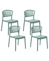 Conjunto de 4 sillas de comedor verde menta