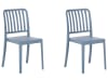 Lot de 2 chaises de jardin bleues