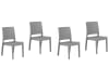 Lot de 4 chaises de jardin gris clair