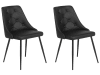 Conjunto de 2 sillas de comedor de piel sintética negra