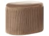 Pouf in velluto beige con contenitore