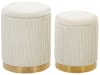 Set di 2 pouf contenitore velluto bianco