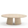 Table basse ronde en bois D110cm bois blanchi