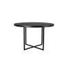 Mesa de comedor redonda de madera y acero negro d 120