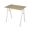 Schreibtisch aus Holzfaser und Stahl, weiß und beige