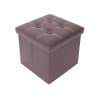 Puf de almacenamiento en forma de cubo de cuero marrón 30x30x30